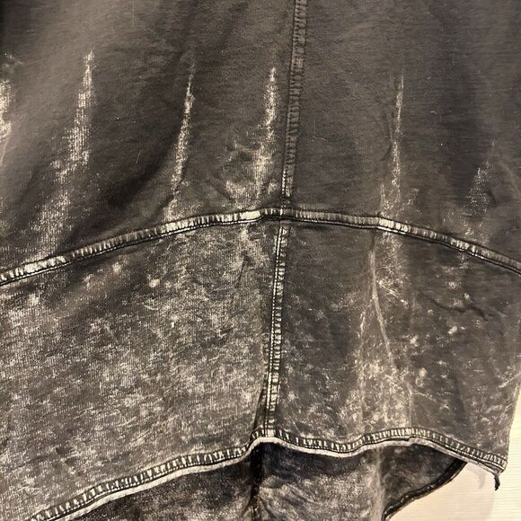 Rebecca Elliot Black Tie Dye Sweatshirt High Low Tunic Cotton Lagenlook Large - Picture 2 of 7